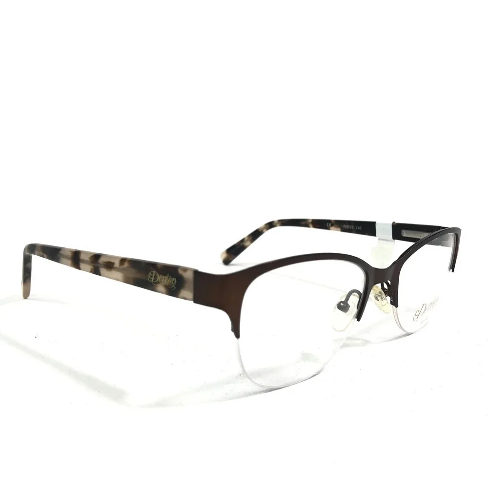 Dereon DOV532 210 Eyeglasses Frames Brown Tortoise Round Half Rim 53-20-140